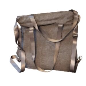 KMV Vogue Life Backpack Tote Bag in Gray with Drawstring Cinch Closure